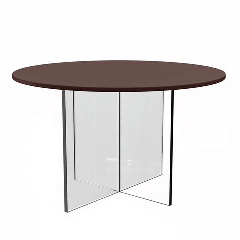 Valore Side Table with Round MDF Tabletop and Sturdy Acrylic Cross Base