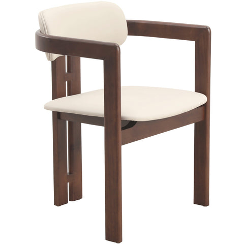 Velo Series Dining Chair with Upholstered Leather and Rubberwood Legs