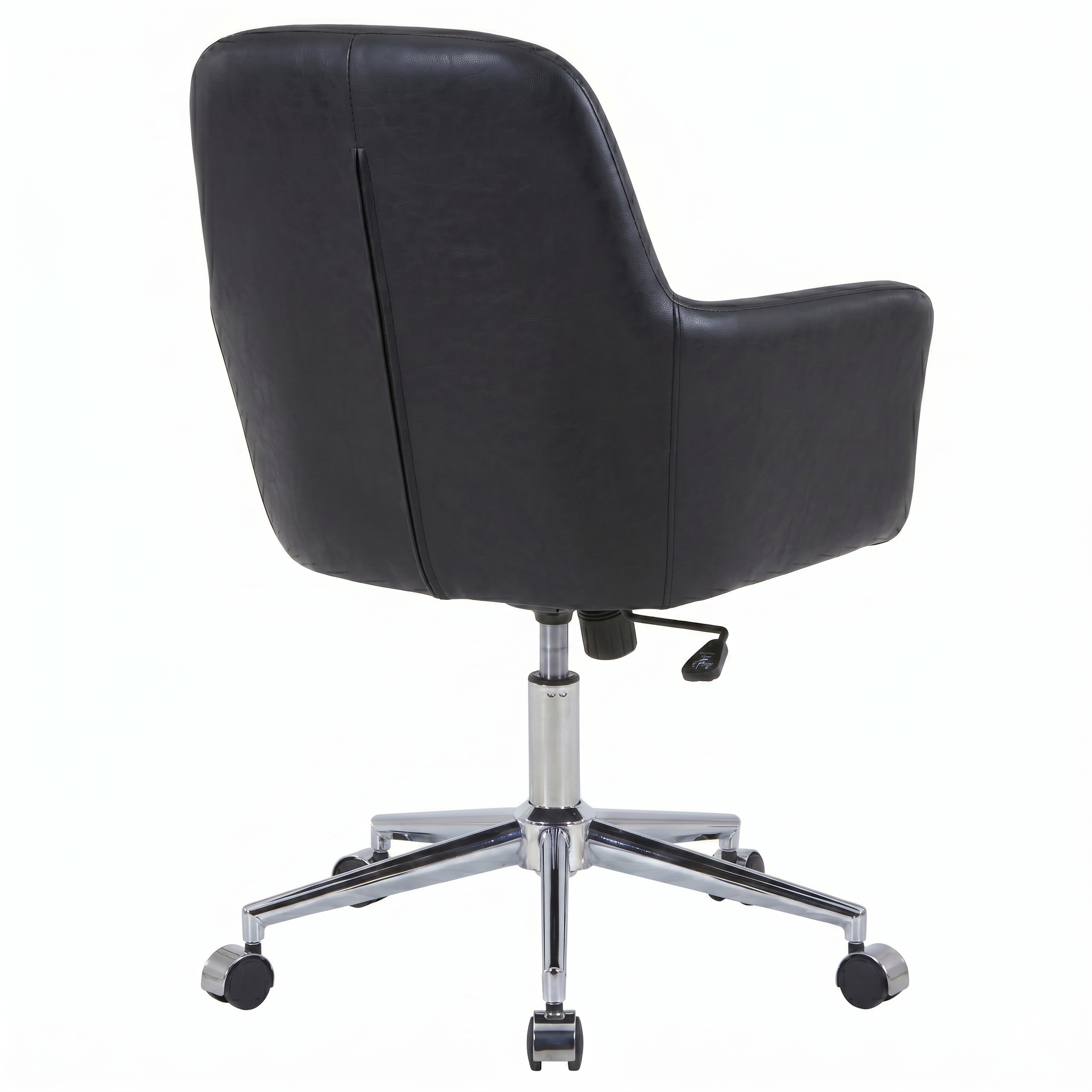 Vanguard Leather Mid-Back Office Chair with Chrome Metal Frame