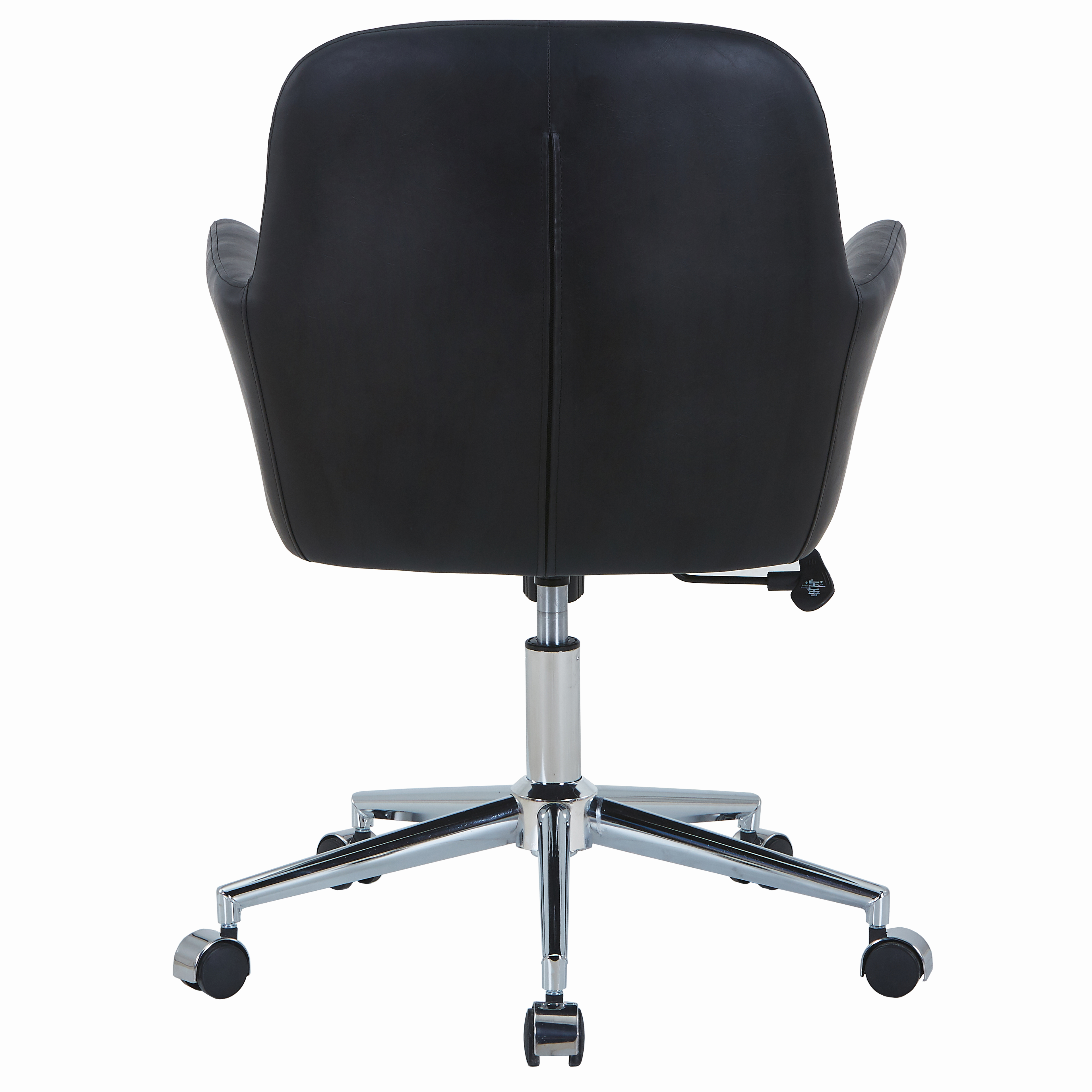 Vanguard Leather Mid-Back Office Chair with Chrome Metal Frame