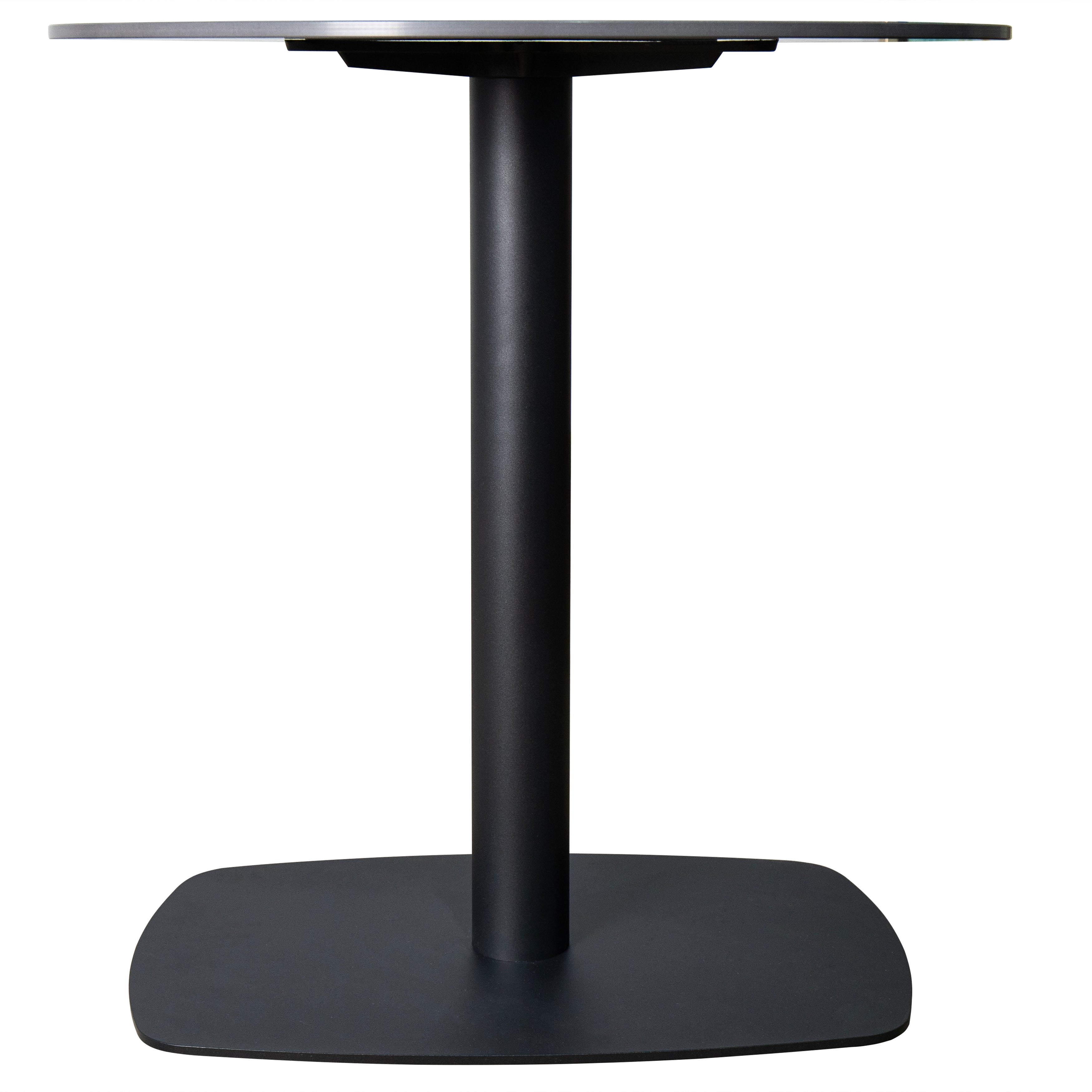 Vail Collection Dining Table Black Rectangle Base With 27"/36" Round Dark Brown MDF Wood/Sintered Stone Top