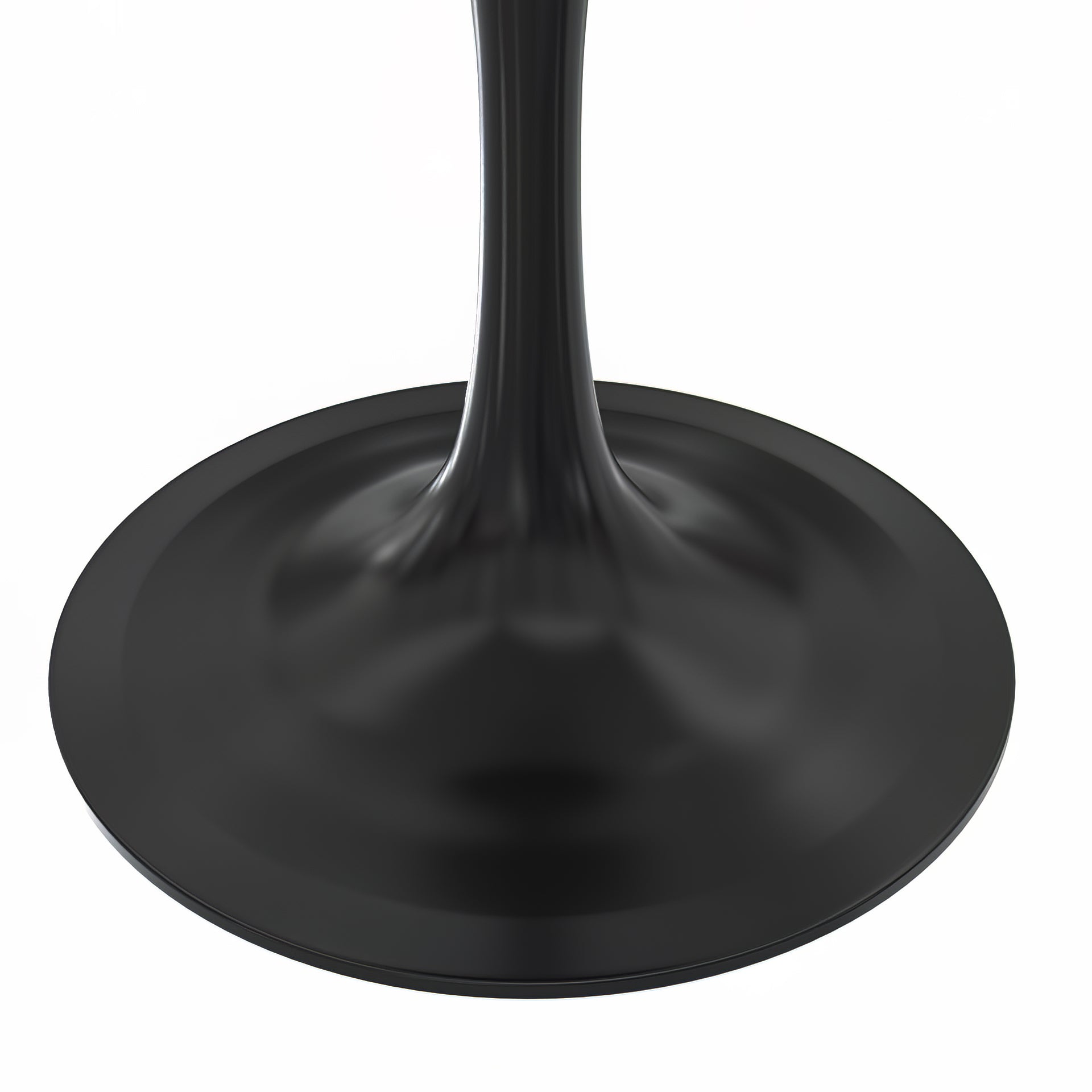 Verve Collection 24"Square Dining Table, Black/White/Brushed Gold Base with MDF Top 36 Inch Black Marbled White Resin Dining Table Leisuremod