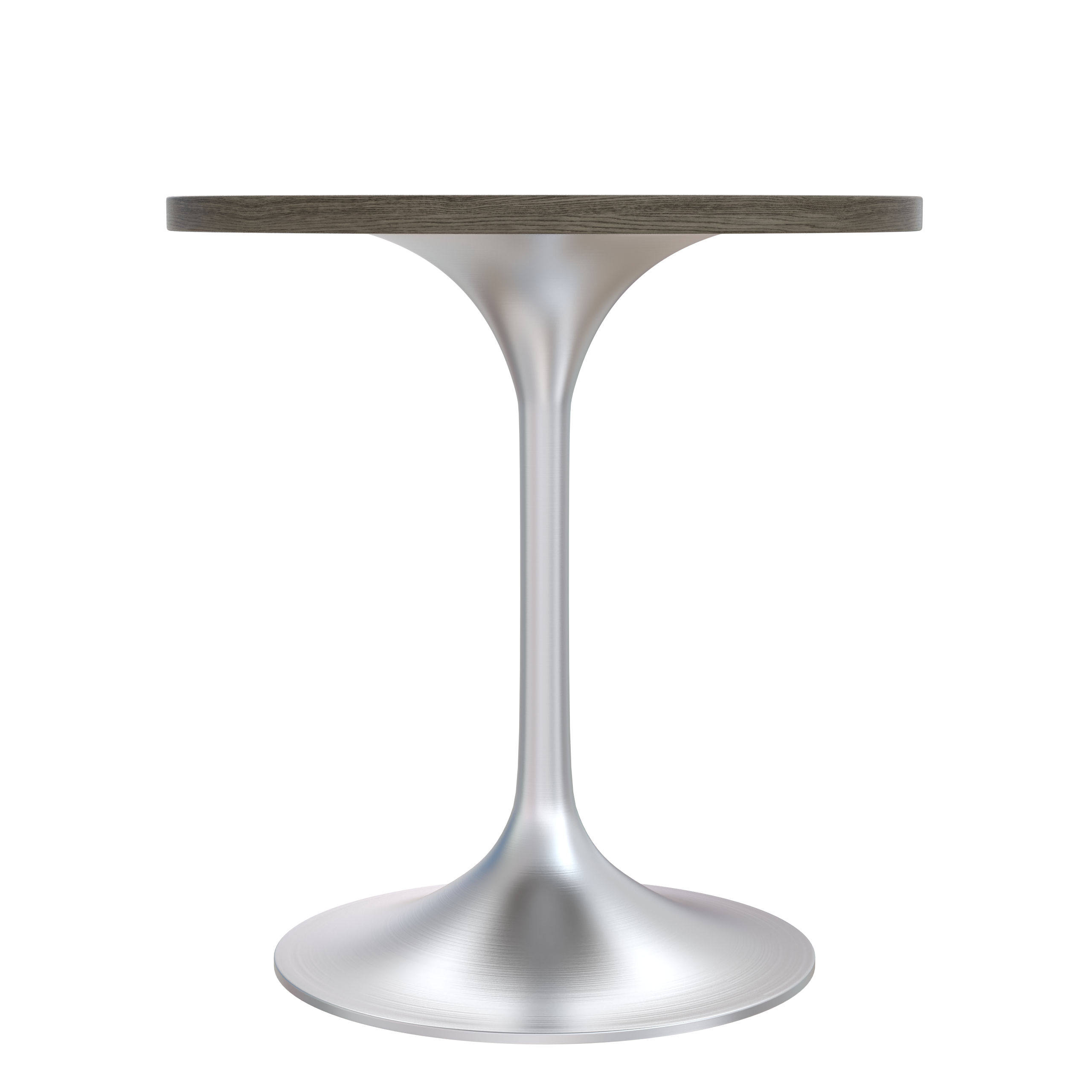 Verve Round Dining Table with MDF/Sintered Stone/Resin Tabletop in Silver Stainless Steel Pedestal Base