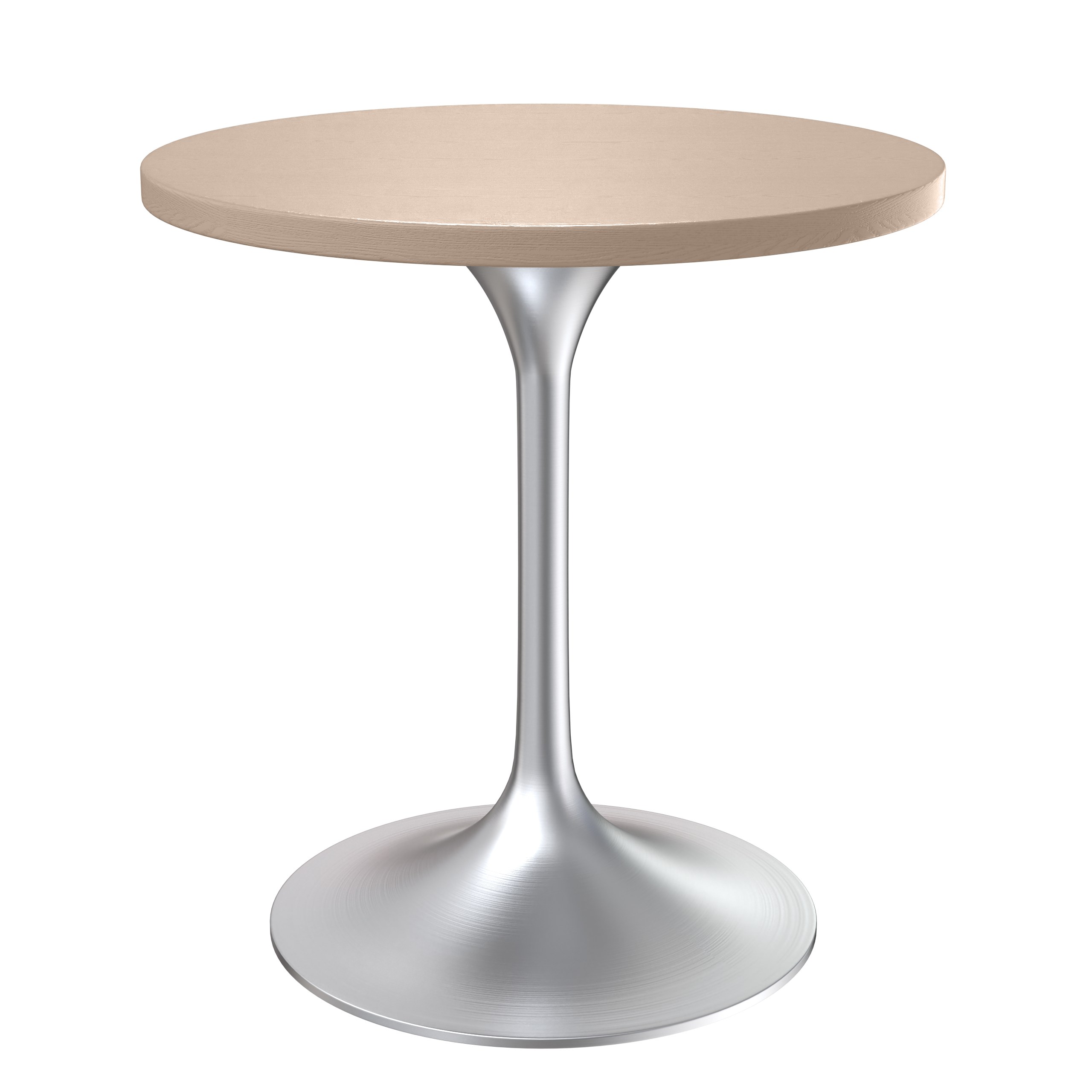 Verve Round Dining Table with MDF/Sintered Stone/Resin Tabletop in Silver Stainless Steel Pedestal Base