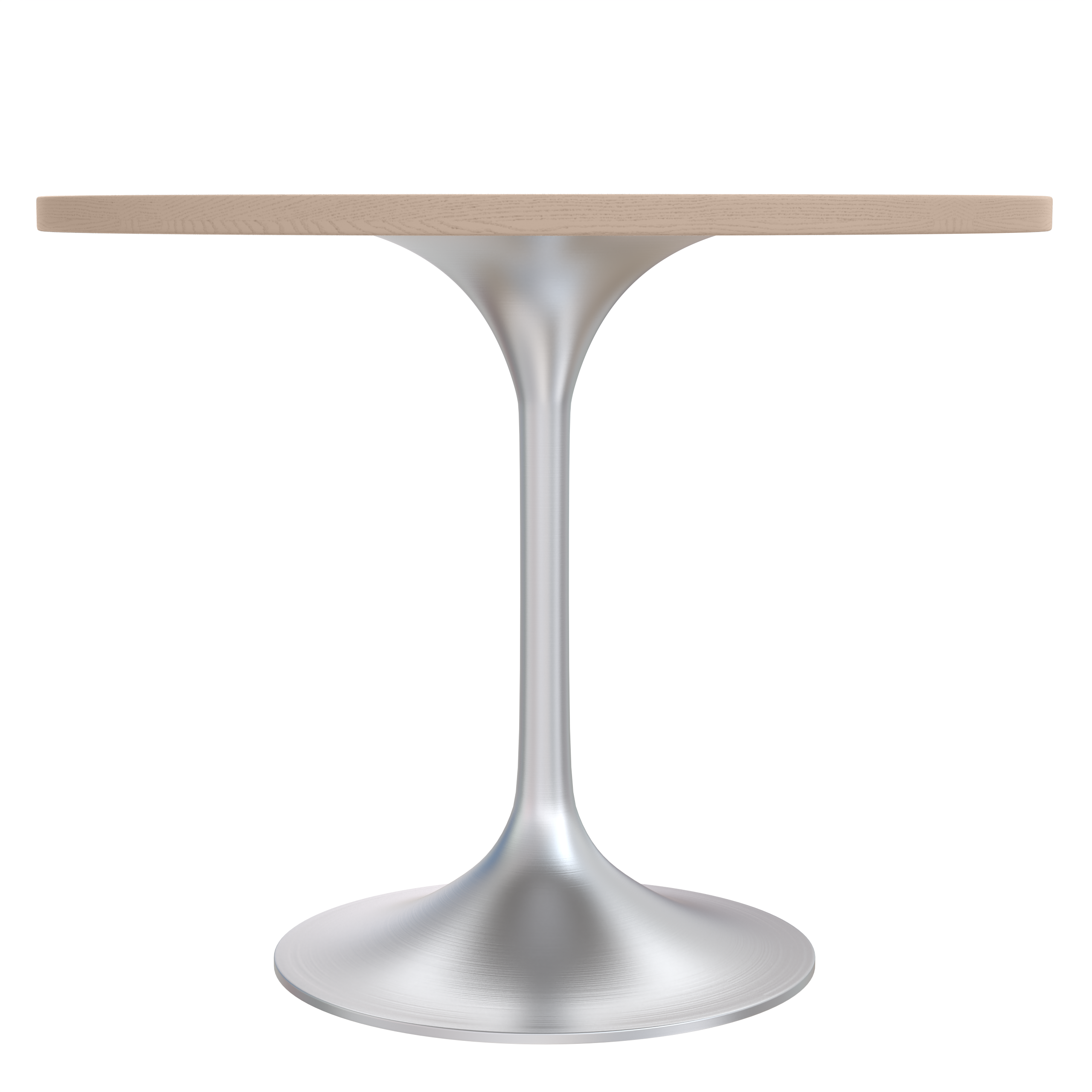 Verve Round Dining Table with MDF/Sintered Stone/Resin Tabletop in Silver Stainless Steel Pedestal Base