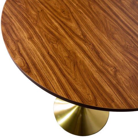 Verve Bar Height Dining Table with Round MDF, Sintered Stone, or Resin Top & Gold Stainless Steel Base