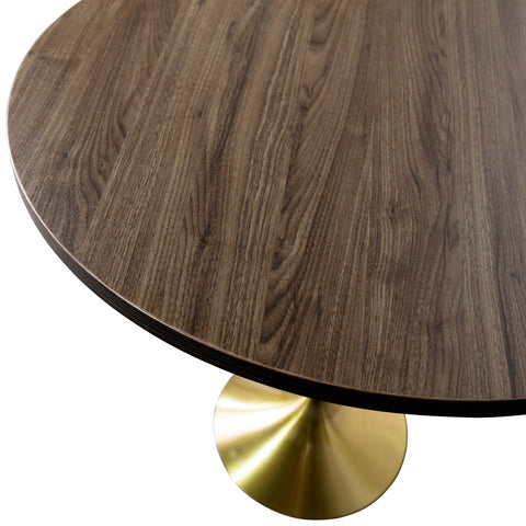 Verve Bar Height Dining Table with Round MDF, Sintered Stone, or Resin Top & Gold Stainless Steel Base