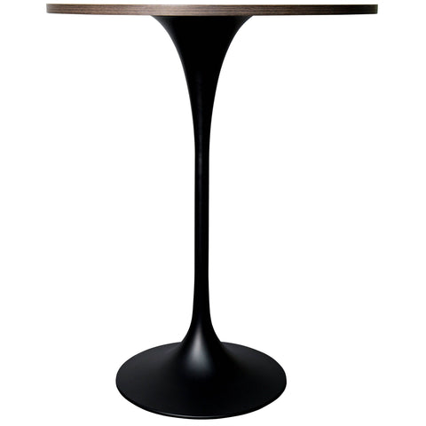 Verve Bar Height Dining Table with Round MDF, Sintered Stone, or Resin Top & Black Stainless Steel Base