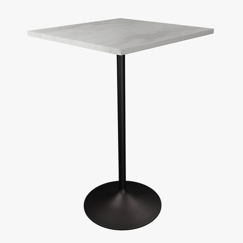 Verve Bar Height Dining Table with Square Resin Top and Black Stainless Steel Base