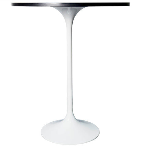 Verve Bar Height Dining Table with 27" Round MDF Top and White Stainless Steel Pedestal Base