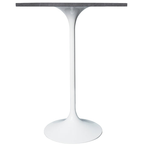 Verve Bar Height Dining Table with 27" Round Sintered Stone Top and White Stainless Steel Base