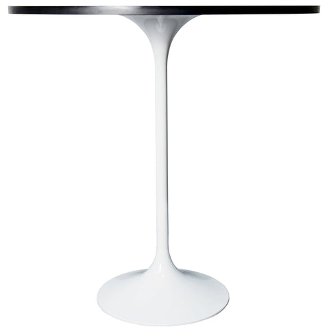 Verve Bar Height Dining Table with 36" Round Sintered Stone Top and White Stainless Steel Base