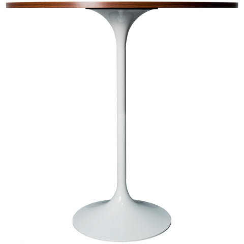 Verve Bar Height Dining Table with 36" Round MDF Top and White Stainless Steel Pedestal Base