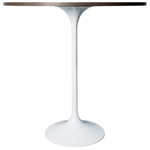 Verve Bar Height Dining Table with 36" Round MDF Top and White Stainless Steel Pedestal Base