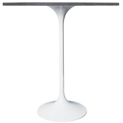 Verve Bar Height Dining Table with 36" Round Sintered Stone Top and White Stainless Steel Base