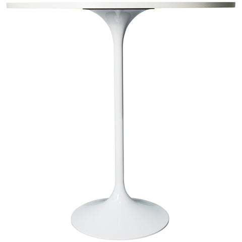 Verve Bar Height Dining Table with 36" Round MDF Top and White Stainless Steel Pedestal Base