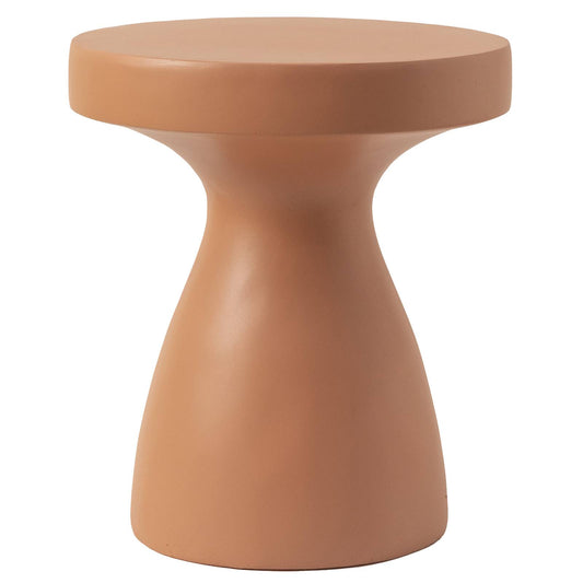 Wisp 16" Wide Round Side Fiberstone Table With Hourglass Pedestal Design