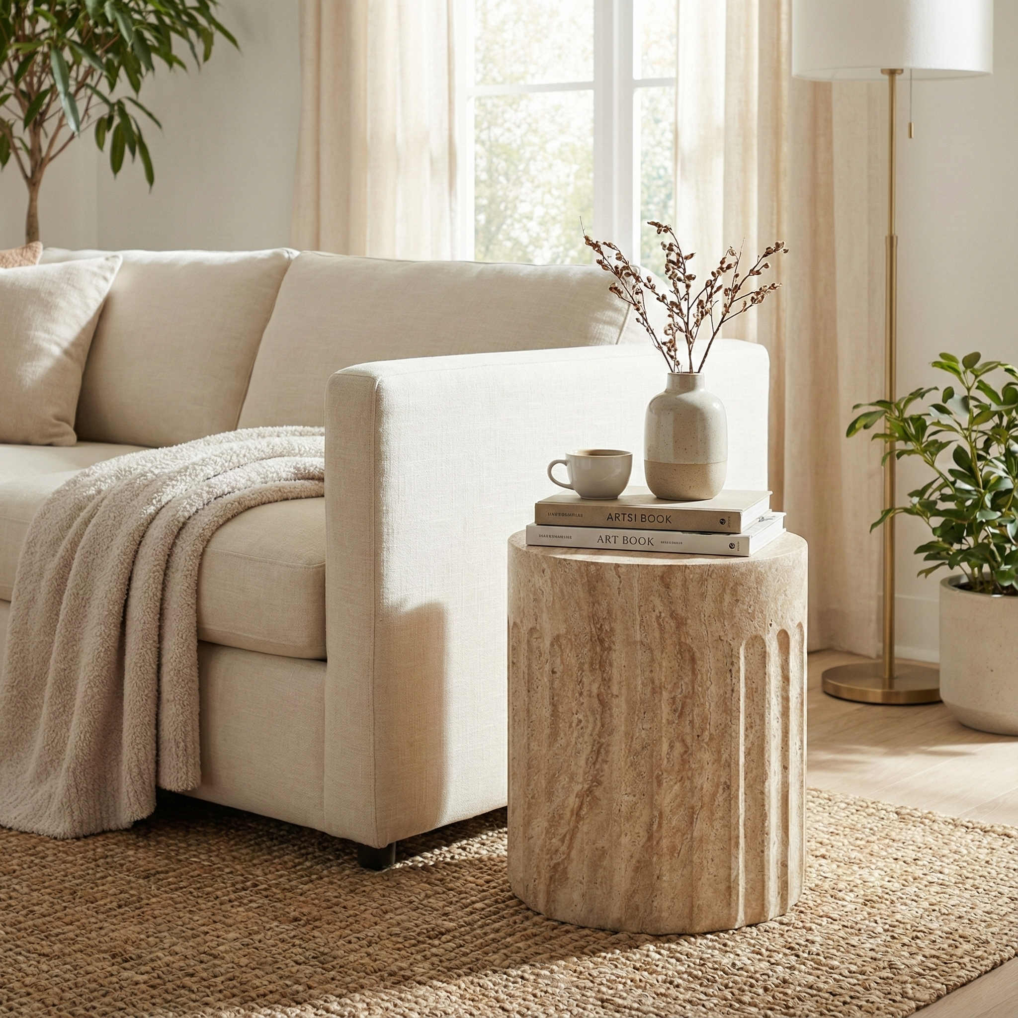 Zenvio Round Side /EndTable in Fiberstone for Indoor and Outdoor