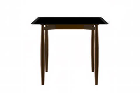 Zinti Dining Table with Glass or Sintered Stone Rectangular Wide Tabletop with Steel Base and Legs