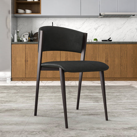 Aspen Dining Chairs Upholstered in Leather Kitchen Room Chairs with Metal Legs