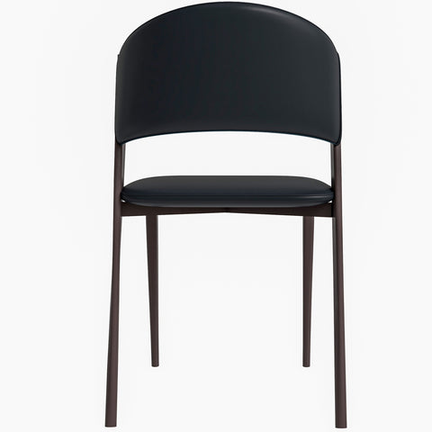 Aspen Dining Chairs Upholstered in Leather Kitchen Room Chairs with Metal Legs