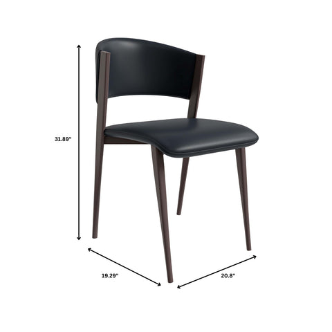 Aspen Dining Chairs Upholstered in Leather Kitchen Room Chairs with Metal Legs