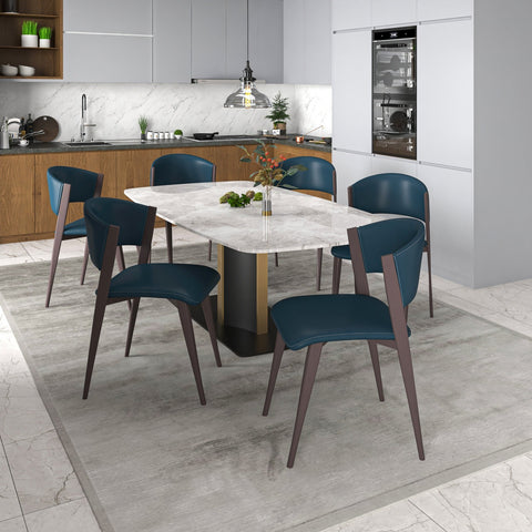 Aspen Dining Chairs Upholstered in Leather Kitchen Room Chairs with Metal Legs