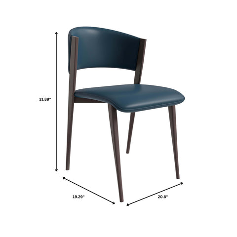 Aspen Dining Chairs Upholstered in Leather Kitchen Room Chairs with Metal Legs