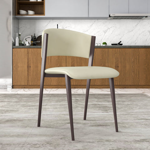 Aspen Dining Chairs Upholstered in Leather Kitchen Room Chairs with Metal Legs