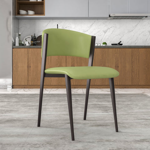 Aspen Dining Chairs Upholstered in Leather Kitchen Room Chairs with Metal Legs