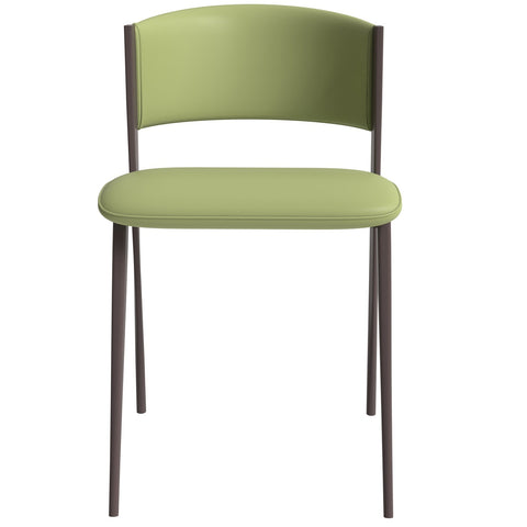 Aspen Dining Chairs Upholstered in Leather Kitchen Room Chairs with Metal Legs