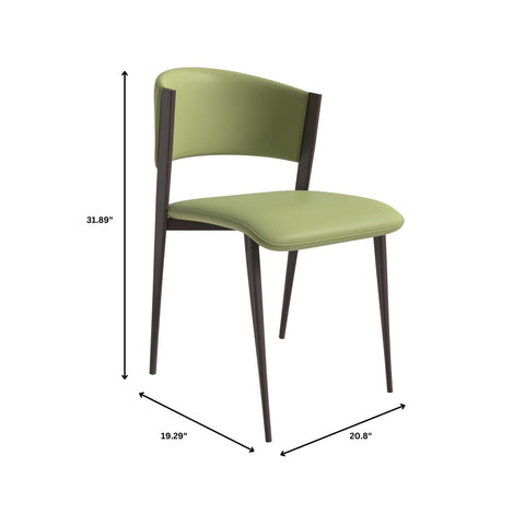 Aspen Dining Chairs Upholstered in Leather Kitchen Room Chairs with Metal Legs