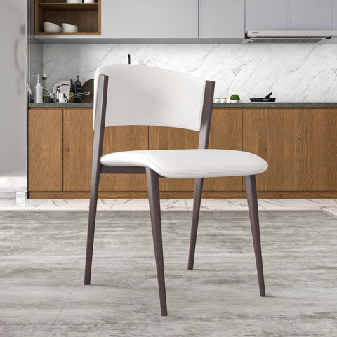 Aspen Dining Chairs Upholstered in Leather Kitchen Room Chairs with Metal Legs