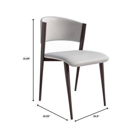 Aspen Dining Chairs Upholstered in Leather Kitchen Room Chairs with Metal Legs