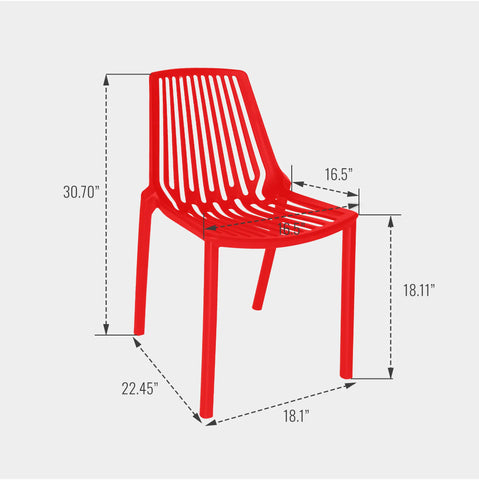 LeisureMod Acken Plastic Stackable Dining Chair