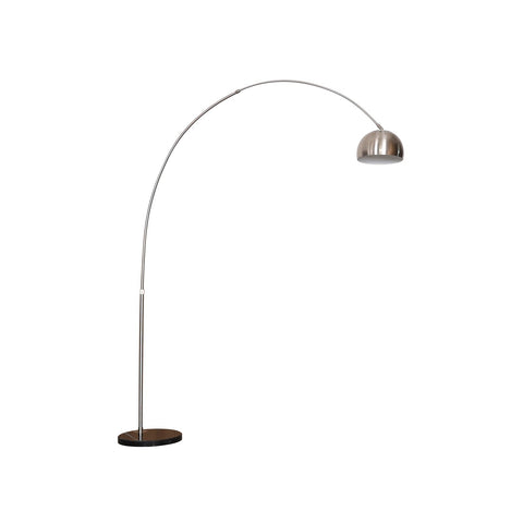 Arco Modern 76" Arched Floor Lamp: Black Marble Base & Metal Dome Shade