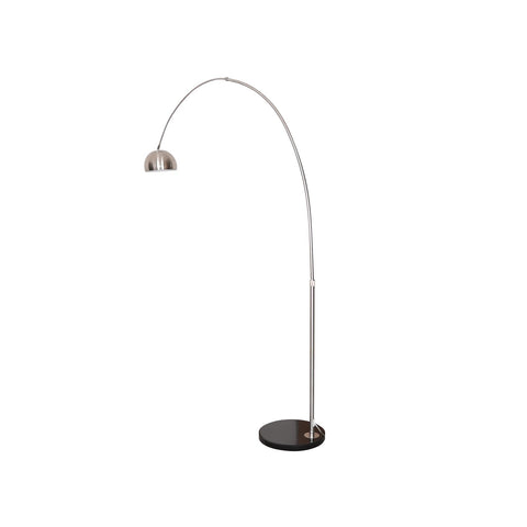 Arco Modern 76" Arched Floor Lamp: Black Marble Base & Metal Dome Shade