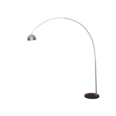 Arco Modern 76" Arched Floor Lamp: Black Marble Base & Metal Dome Shade