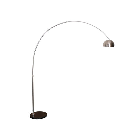 Arco Modern 76" Arched Floor Lamp: Black Marble Base & Metal Dome Shade