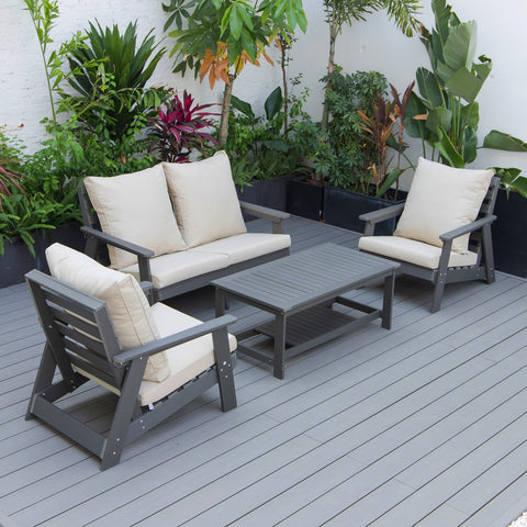 Alpine Modern Polystyrene 4-peice Patio Conversation Set