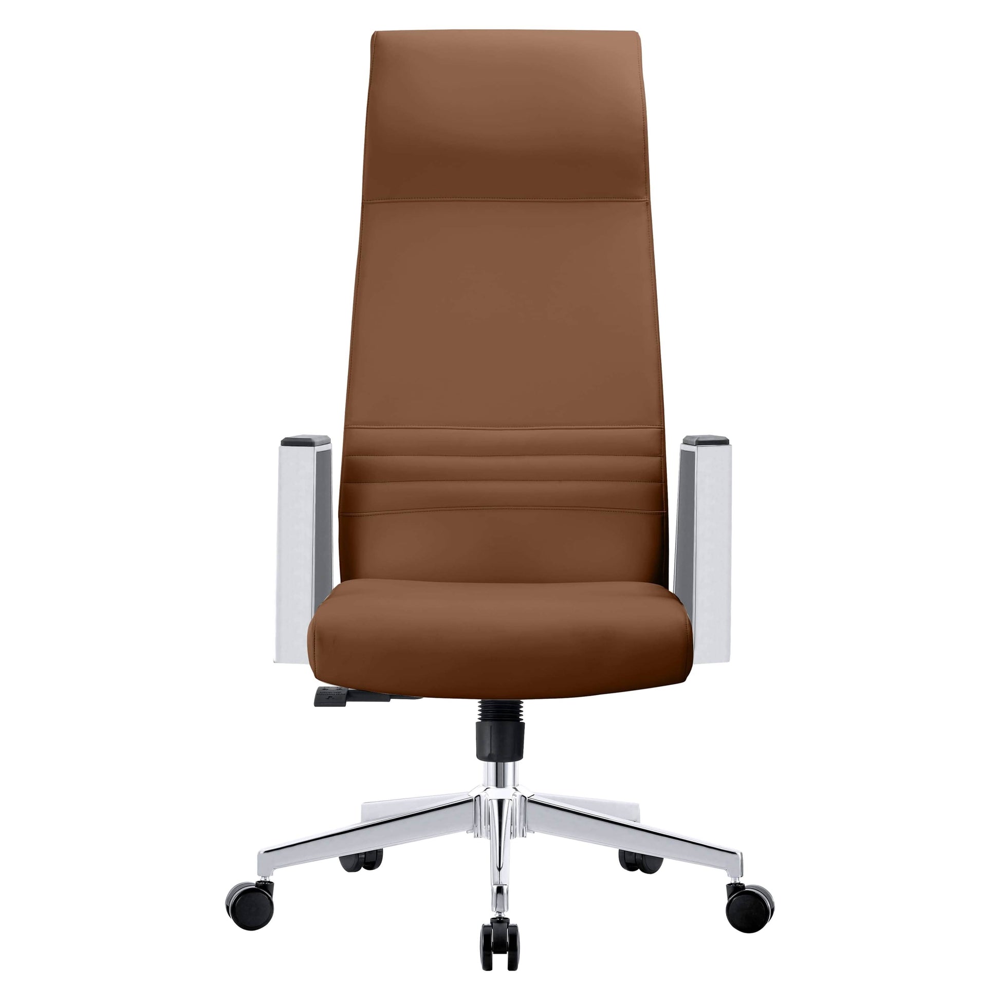 Aleen High - Back Office Chair in Upholstered Leather and Iron Frame with Swivel and Tilt