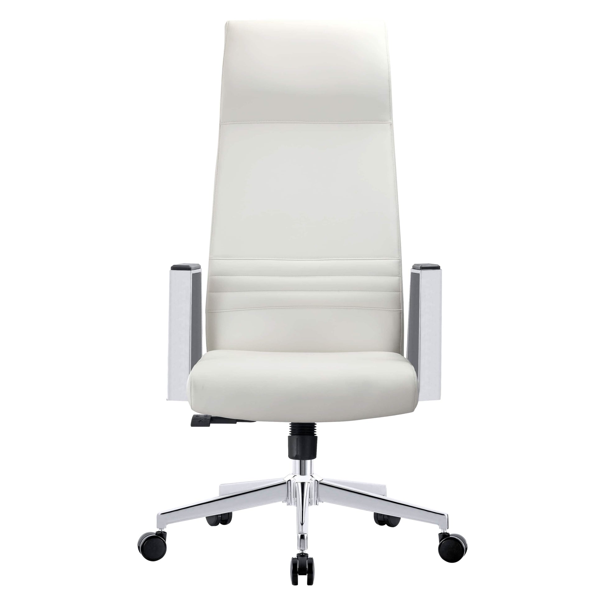 Aleen High - Back Office Chair in Upholstered Leather and Iron Frame with Swivel and Tilt