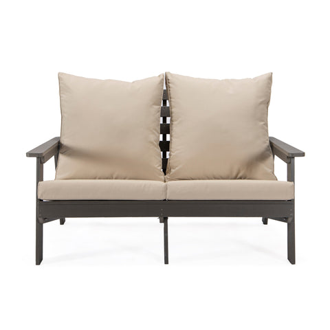 Alpine Outdoor Loveseat in High Impact Polystyrene with Removable Cushions