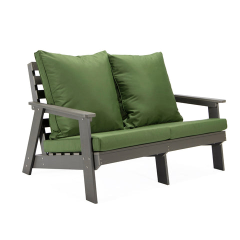 Alpine Outdoor Loveseat in High Impact Polystyrene with Removable Cushions