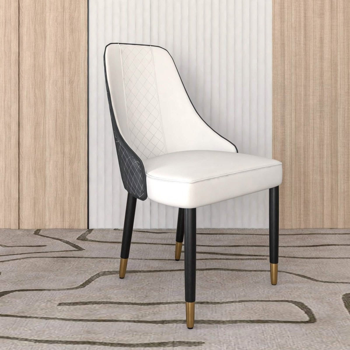 Allure Dining Chairs Fabric/Leather Seat and Back in Oak Wood