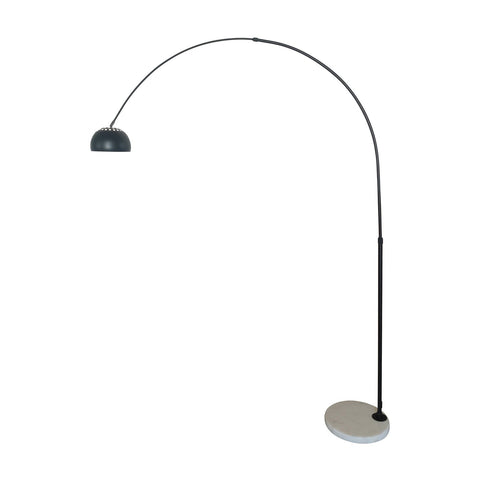 Arco Modern Arched Floor Lamp 76" Height with White Round Marble Base and Metal Dome Lamp Shade