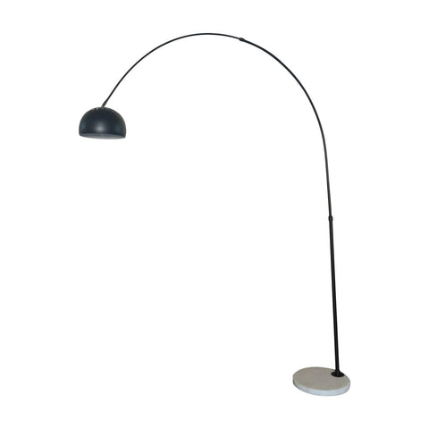 Arco Modern Arched Floor Lamp 76" Height with White Round Marble Base and Metal Dome Lamp Shade