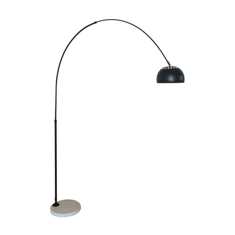 Arco Modern Arched Floor Lamp 76" Height with White Round Marble Base and Metal Dome Lamp Shade