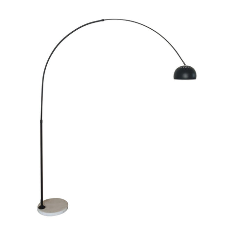 Arco Modern Arched Floor Lamp 76" Height with White Round Marble Base and Metal Dome Lamp Shade