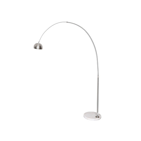 Arco Modern Arched Floor Lamp 76" Height with White Round Marble Base and Metal Dome Lamp Shade